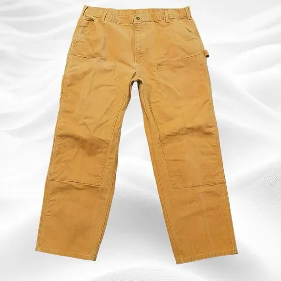 Vintage Carhartt‎ B01 BRN Brown Double Knee Work Wear Pants Mens 42(40)X32